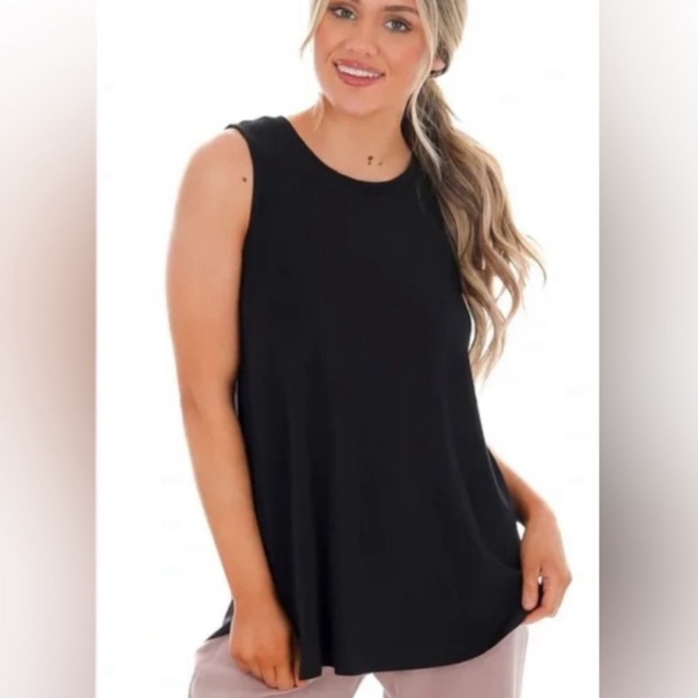 Spanx P.L.T. Muscle Tank Black Small Perfect Length